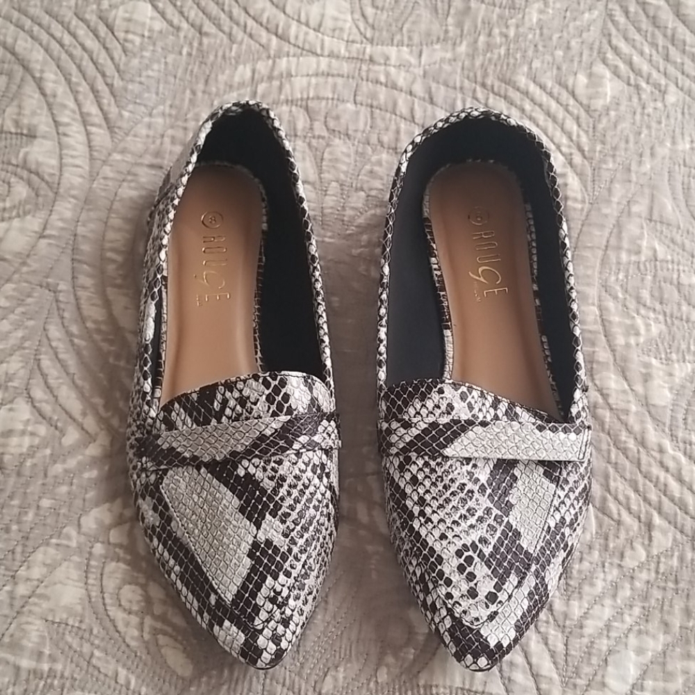 Snake print flats